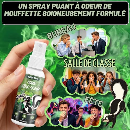 ROFPM Spray Puant Extra Puissant, Liquide Extra Fort Puant, Spray Qui PUE, Stinky Spray Prank, Boule Puantes Puissante, Spray Prout, Spray Anti-Odeur, Jouet Amusant pour FêTe d'halloween, 30 ML – vue 5