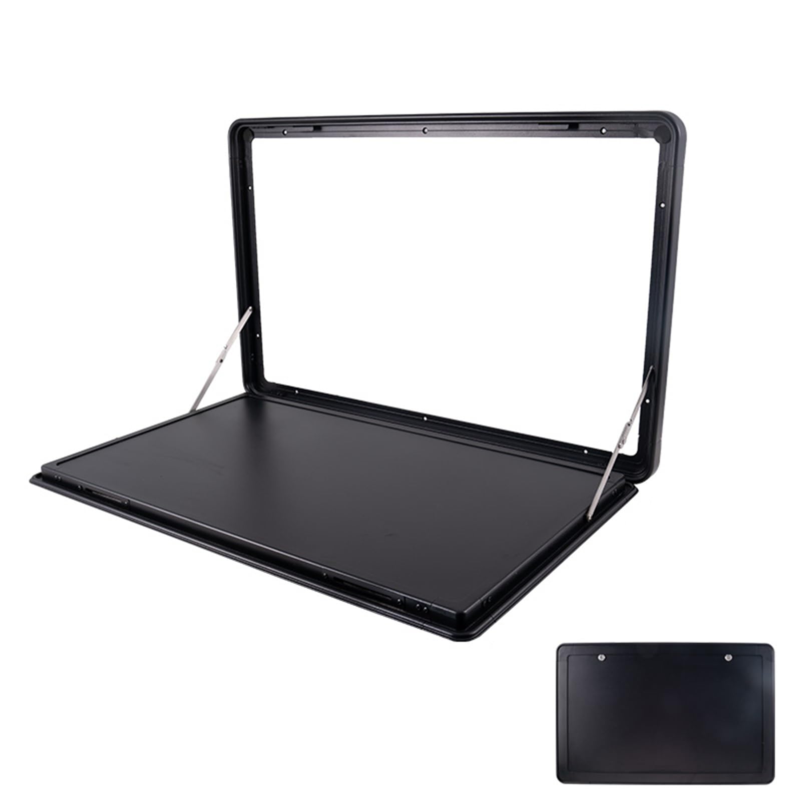RV-Klapptisch, Wohnmobilwand, zusammenklappbar, für den Außenbereich, abschließbare Wand, für Wohnmobile, Esszimmer (Farbe: Schwarz, Größe: 70 x 45 cm (28 x 18 Zoll))