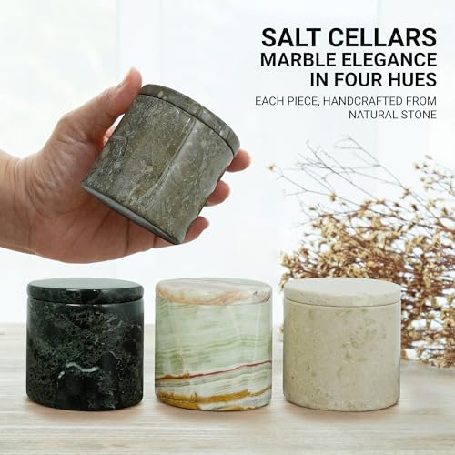 UrbanFocal Marble Salt Cellar With Lid Salt 3" Inch, Seasoning Container And Spice, Candy, Herbs Storage Box, Salt Holder For Counter, Spice Jar, Verona by UrbanFocal - Used condition - Image 5