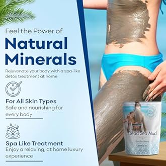 Dr. Mud's Dead Sea Mud Body Mask from Israel, 10.5 Oz – Black Clay Body Treatment with Natural Dead Sea Minerals Deep Cleansing Skin & Beauty Mask – Skin Care Detox Product for Men & Women