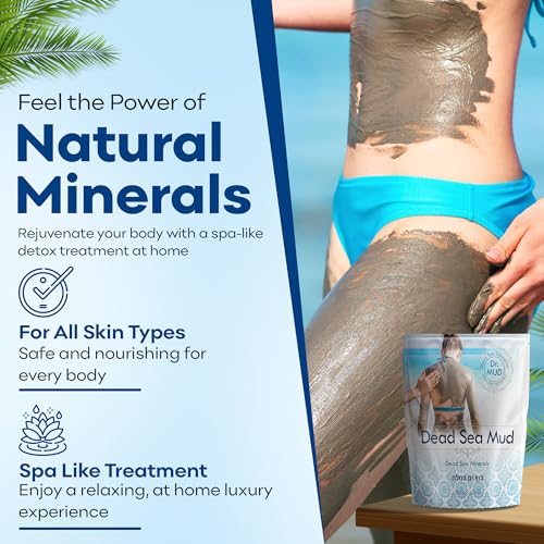 Dr. Mud's Dead Sea Mud Body Mask from Israel, 10.5 Oz – Black Clay Body Treatment with Natural Dead Sea Minerals Deep Cleansing Skin & Beauty Mask – Skin Care Detox Product for Men & Women