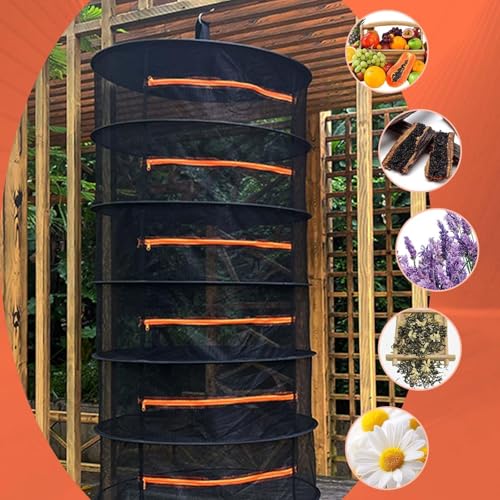 Miniatura 4 de Lngjin Rejilladesecadodehierbas Colgante De Malla De 8 Capas,Estantedesecadodehierbas,Red De Secado De Hierbas, Colgante, Con Cremallera, Adecuado Para Hierbas, Frutas, Flores Y Verduras, Etc.