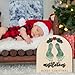 Beeveer Baby's First DIY Winter Snowman Art Footprint Wooden Mistletoe Craft Milestone Card Rustic Hanging Ornament Nursery Footprint Decorative for Baby Shower Newborn Photoshoot(Classic)