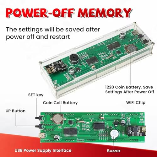 Kit de bricolaje electrónico ESP8266 módulo WiFi reloj de red de 8 bits y temperatura 4