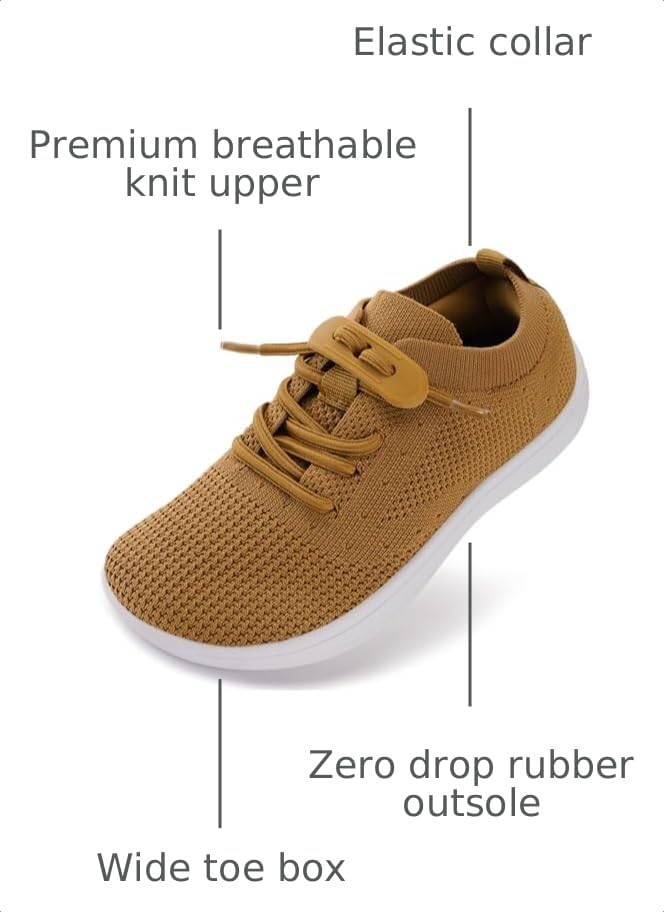 Image of WHITIN Toddler /Little Kid Wide Barefoot Shoes | Slip on Zero Drop Minimalist Sneakers for Boys Girls | Adjustable No-Tie Lacing Design