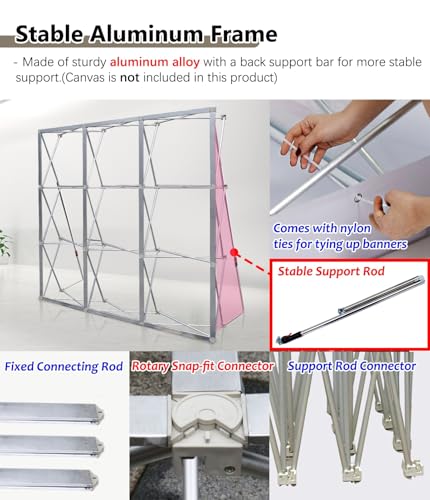 Cadre de stand pliable pour installer un grand support d'affiche pop-up sans outil
