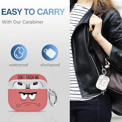 Image of for Airpods 3rd Generation Case,Don't Touch Me Cool Cover with Lanyard Big Eyes Cute Cartoon for Airpods 3rd Generation Case,Soft Shockproof Cover for Women Men-Watermelon Red