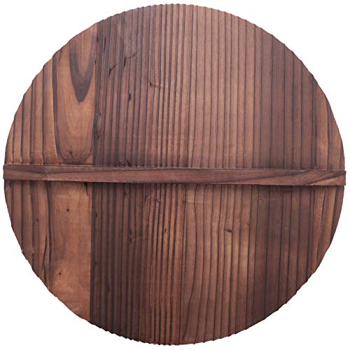 Swiixxer KüChe Multifuncional Cubierta de Olla de Madera Tapa de Sartenes Ecológica Antiescaldadura Tapa de Cacerola Cubierta 36 cm