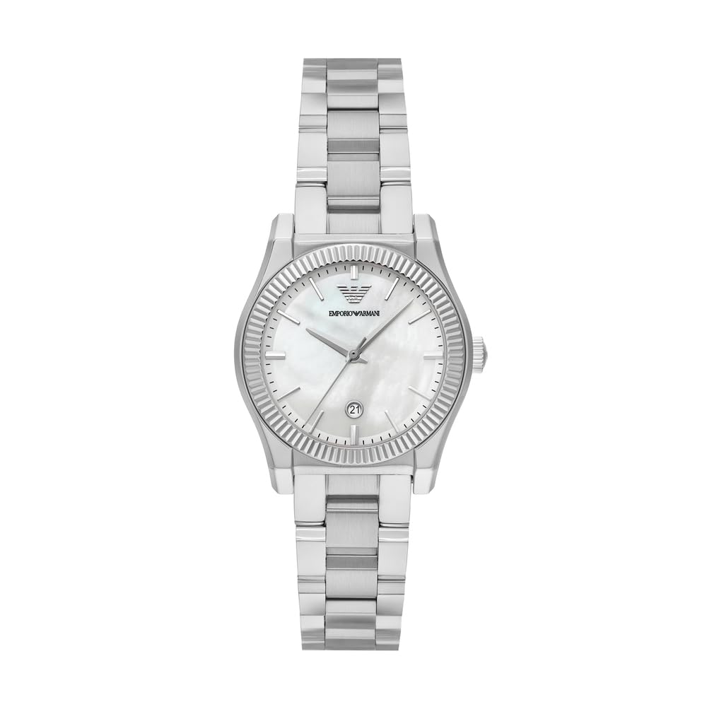 Emporio Armani Multicolored Three-Hand Stainless Steel Watch