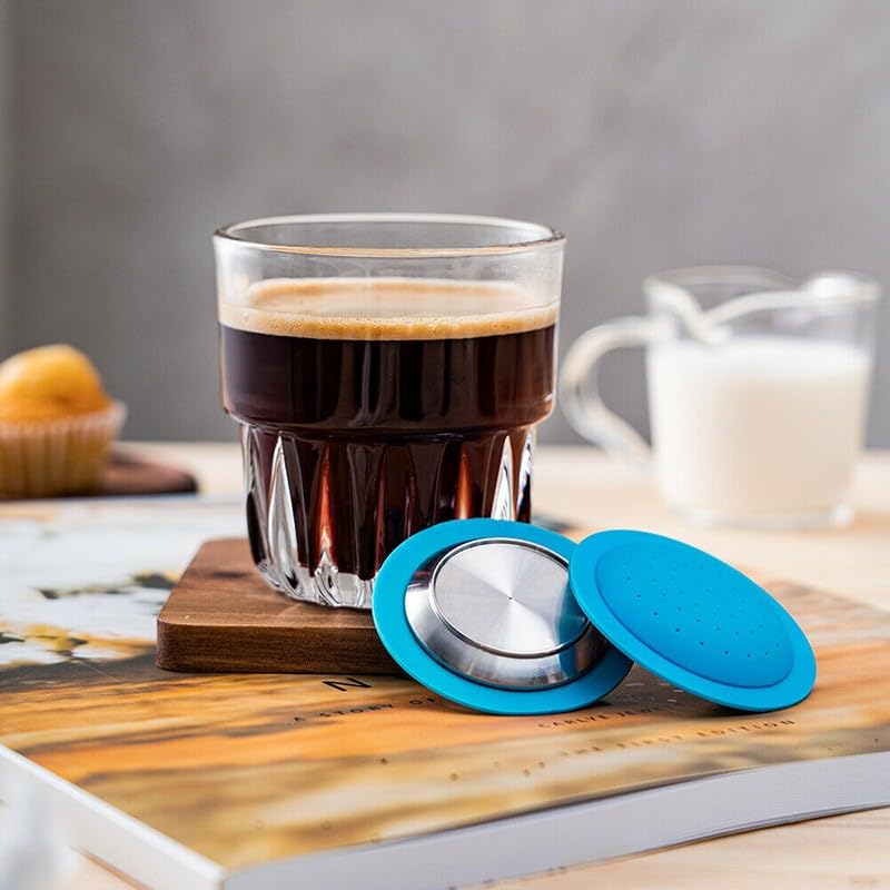 Whychstore Cápsula de café reutilizable, cápsula recargable de acero inoxidable 304 con filtro, compatible con máquinas de café estándar