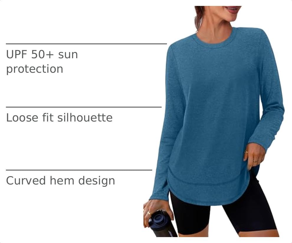 Image of XIEERDUO Women's Workout Tops Long Sleeve Shirts Sun Protection UPF 50+ Quick Dry Shirts for Hiking Running S-3XL
