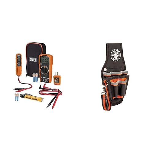 Miniatura 8 de Kit de prueba eléctrica de multímetro digital, probador de voltaje sin contacto, probador de receptáculos, funda de transporte y baterías Klein