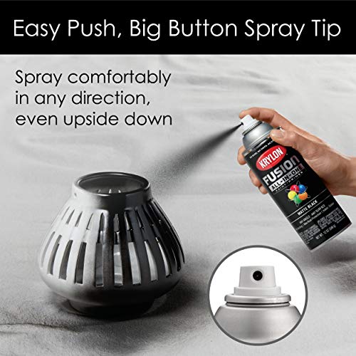 Krylon K02732007 Fusion All-In-One Spray Paint For Indoor/Outdoor Use, Matte Black, 12 Ounces (Pack Of 2) #TOP3