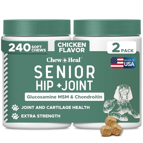 Glucosamine for Dogs Hip and Joint Supplement - 240 Soft Chews for Senior Dogs with Glucosamine, Chondroitin, MSM, Vitamin C, and Omegas - for Mobility, Cartilage, and Joint Health - image 2
