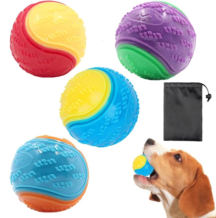 AWAVM 3Pcs Squeaky Dog Ball
