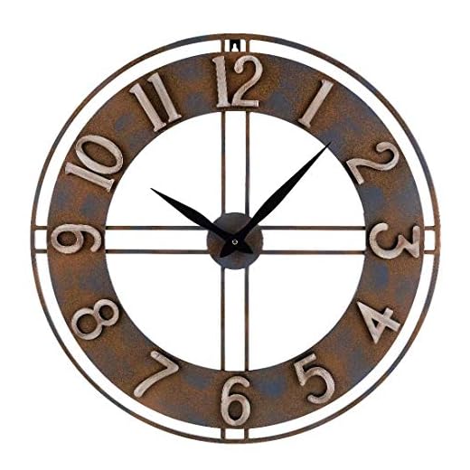 23.6 Inch Oversized Rustic Vintage Metal Silent Non Ticking Battery Operated Decorative Wall Clock 2