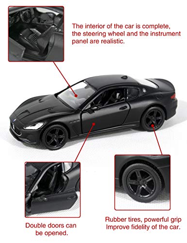 Image of Tianmei 1:32 Die-Cast Metal Car Model Pull Back Toy(MSLD-Black) | 1:32 alloy metal die-cast car, pull-back action, openable doors & detailed interior, ideal for kids play and display.