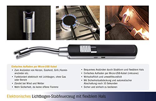 TFA Dostmann Elektrische staafaansteker met lichtboog, kunststof, zwart, L 70 x B 265 x H 30 mm - Image 7