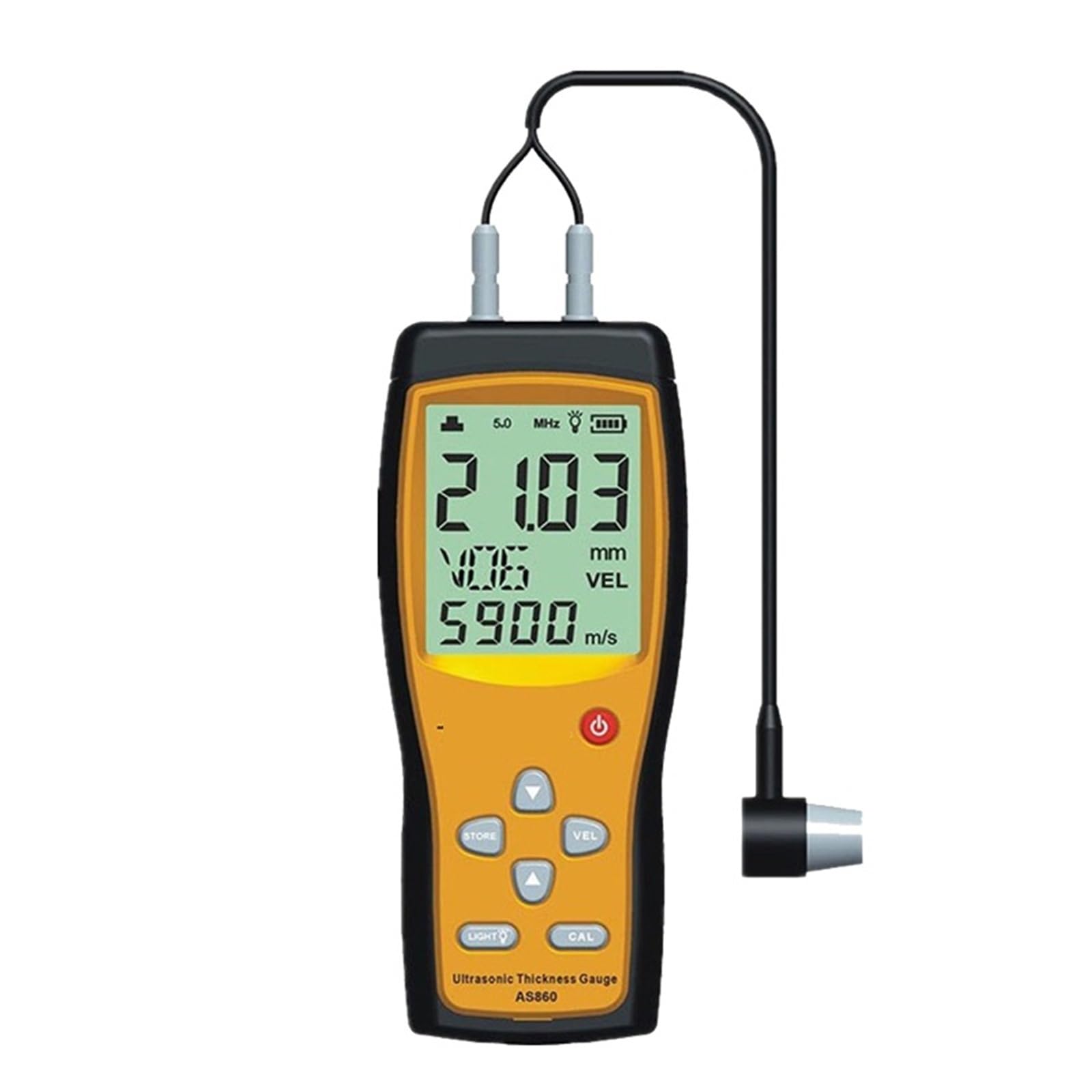 Thickness Gauge Ultrasonic Thickness Gauge Digital Sheet Metal Measuring Range: 1.0 to 300mm (Steel)