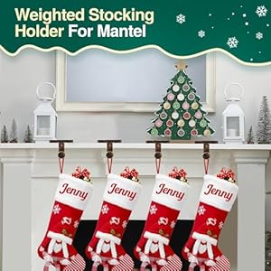 Loncaster Christmas Stocking Holders for Mantle,Weighted Stocking Holder for Mantle Fireplace Toppers Christmas Decorations,Heavy Duty Christmas Stocking Hangers Hooks for Mantle (Bronze) Loncaster Christmas Stocking Holders for MantleWeighted Stocking Holder for Mantle Fireplace Toppers Christmas DecorationsHeavy Duty Christmas Stocking Hangers Hooks for Mantle Bronze