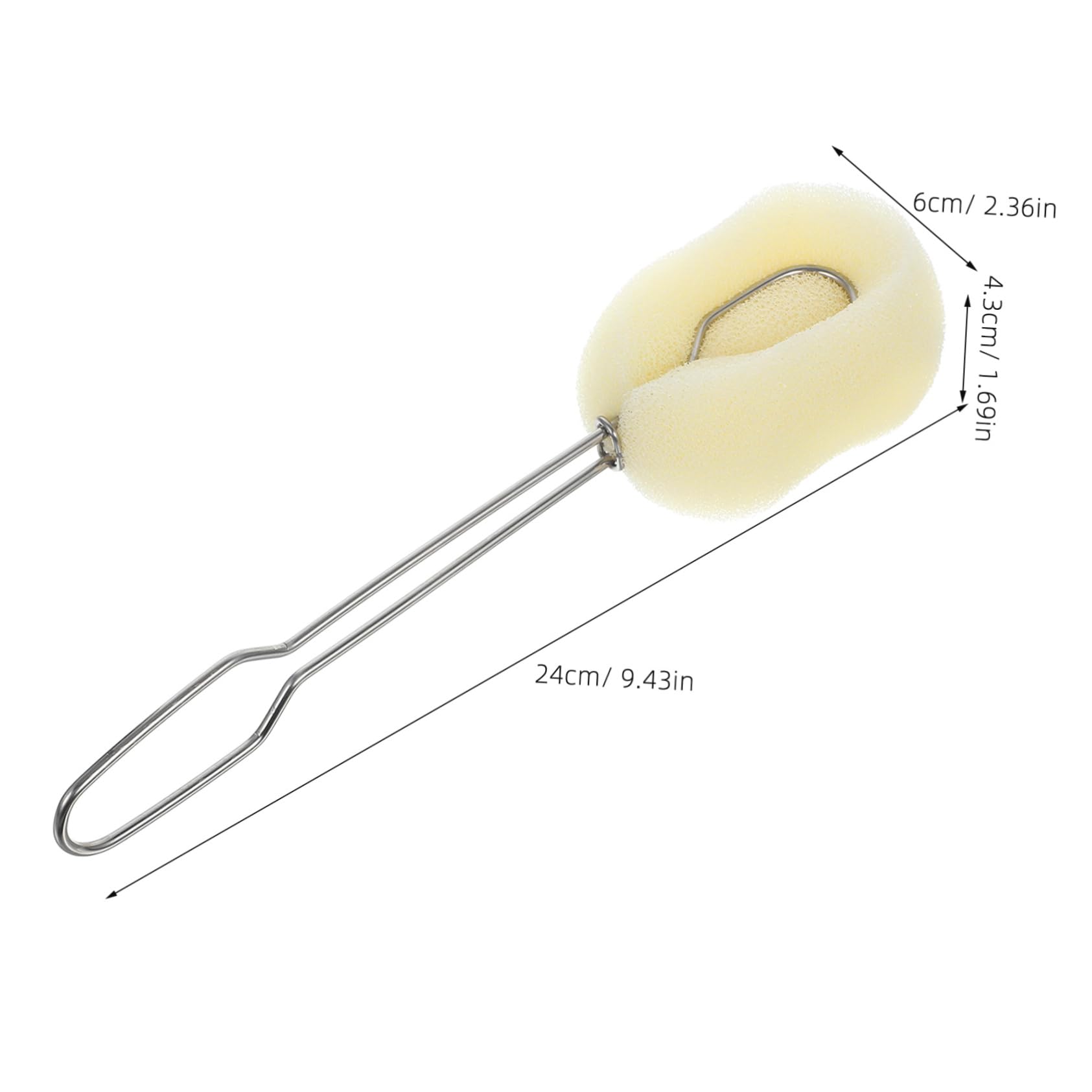 IWOWHERO Sponge Cup Brush Bottle Brush Bottle Scrubbing Brush Bottle Washing Sponge Tumbler Cleaning Brush Bottle Cleaning Sponge Mug Brush Waterbottle Cleaning Tools Stainless Steel Beige