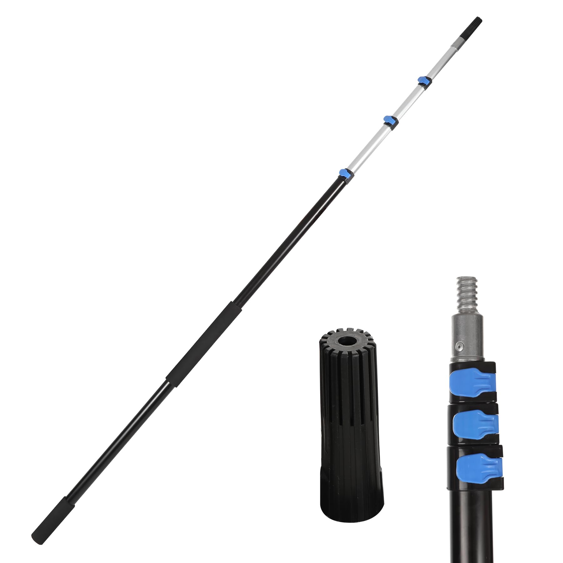Barra de extensión multiusos, rodillo de pintura duradero y de aluminio, 5,2 m | Mango antideslizante, poste telescópico ligero para limpieza de ventanas de techos altos, canalón extensible (solo poste)