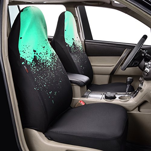 Car Pass Universal High Back Fashion Car Seat Covers For Car Truck Suvs,Sedans,Vehicles,Airbag Compatible (Mint Tie Dye Front) #TOP3