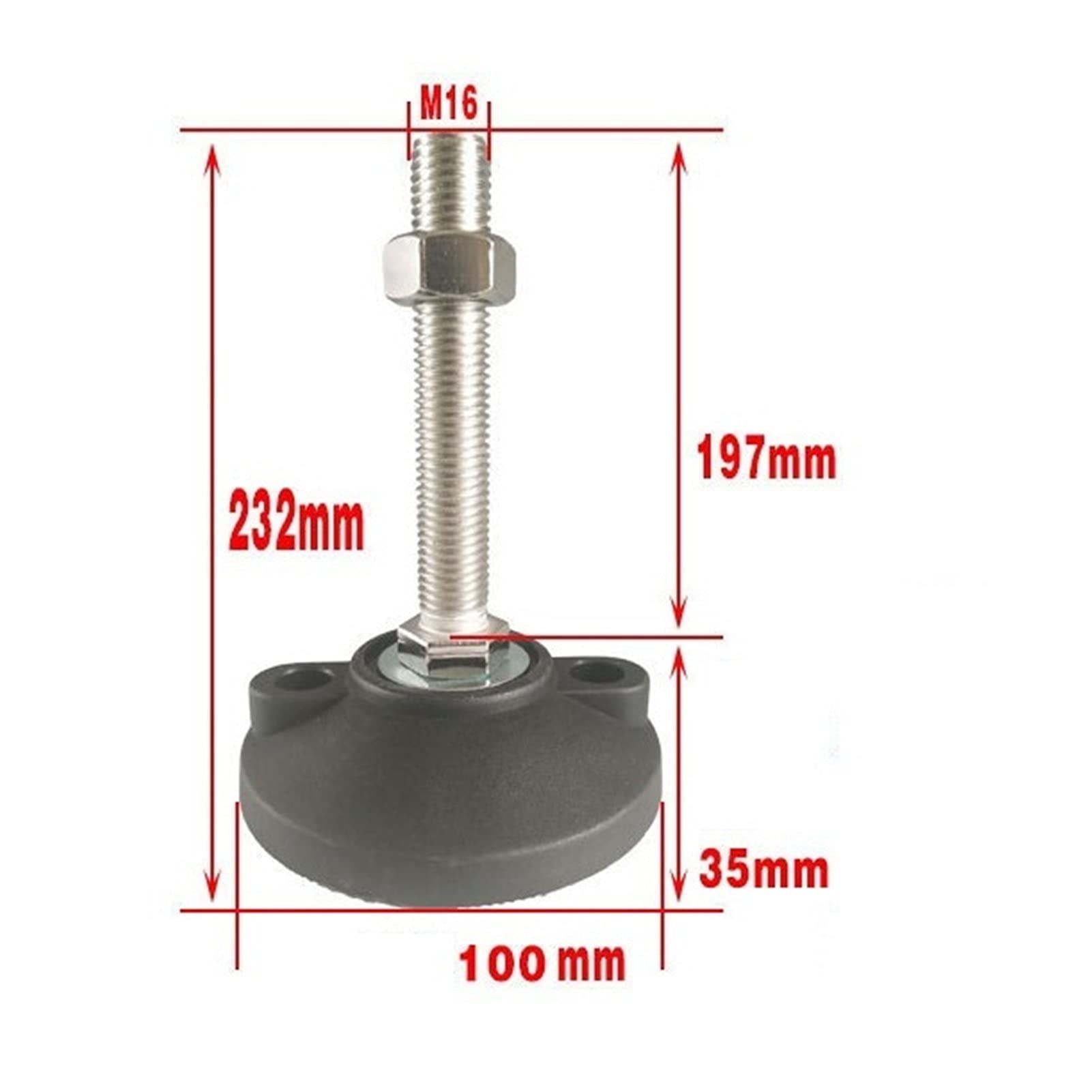 12 szt. Poziomica, Ślizgowe nóżki meblowe, Regulowane nóżki, Nogi maszynowe/Nogi stołowe/Nogi meblowe ，Nóżki meblowe(D100*M16*150 mm)