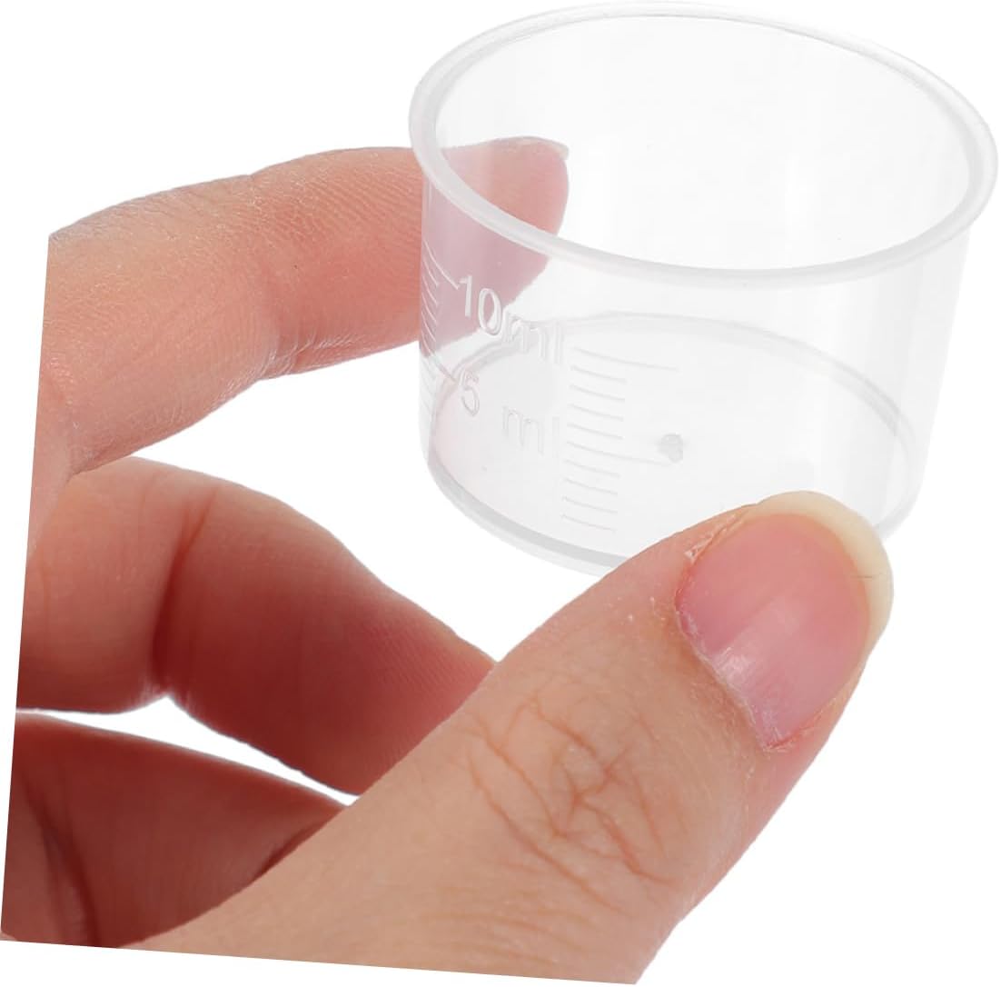 PRETYZOOM 200pcs Transparent Plastic Graduated Cups for Liquid Measurement Epoxy Mixing and Paint Mixing Clear Scale Measuring Tool for Lab and Kitchen Use