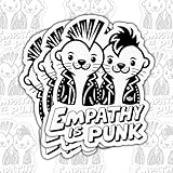 (3 PCS) Empathy is Punk Sticker Inspirational Quote Vinyl Decal Waterproof for Laptop, Water Bottle, Phone Case, Car Gift for Feminists, Punk Rock Fans (3 Inch)