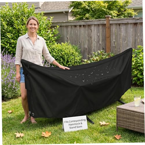 Funda para hamaca de tela Oxford negra protectora de soportes de exterior 4