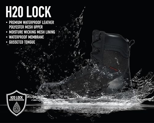 Rothco Guardian Composite Toe Tactical Boots with Side Zipper – 8 Inch – Waterproof & Lightweight3