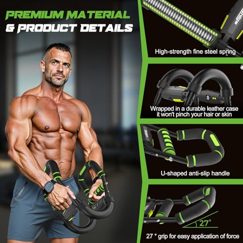 Image of Twister Arm Trainer for Men, Chest Workout Equipment 5-Level Adjustable (40-130lb) with Ergonomic 27 Targets Biceps /Clip /Thigh, Portable Exerciser for Home Gym Travel Fitness