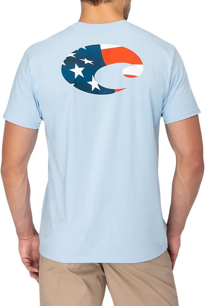 Costa Del Mar Mens Costa Flag Short Sleeve Crewneck T Shirt