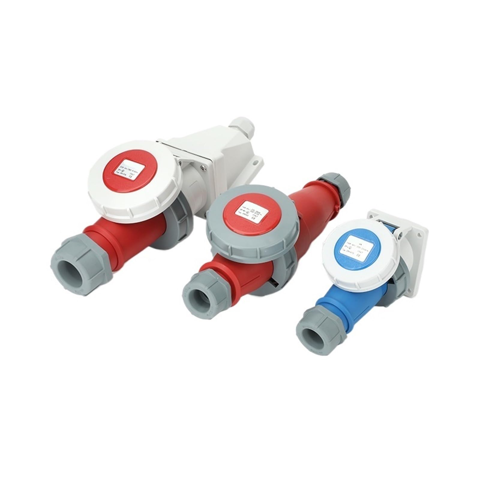 Industriesteckdose IP67 wasserdicht 16A/32A/63A/125A 3P4P5P dreiphasig vieradrig, verdeckte gerade Steckdose(Straightseat4P63A/1124)