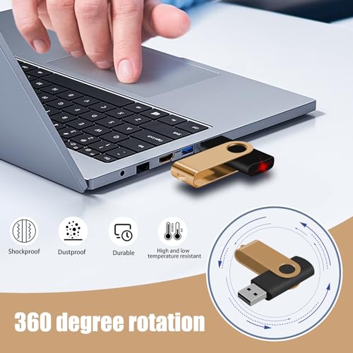 Image of EASTBULL 8GB USB Flash Drive Bulk Thumb Drives 100 Pack with Lanyards USB 2.0 Jump Drive 8GB Memory Sticks Zip Drive Pen Drive for Storage and Backup Gold 100PCS 8GB