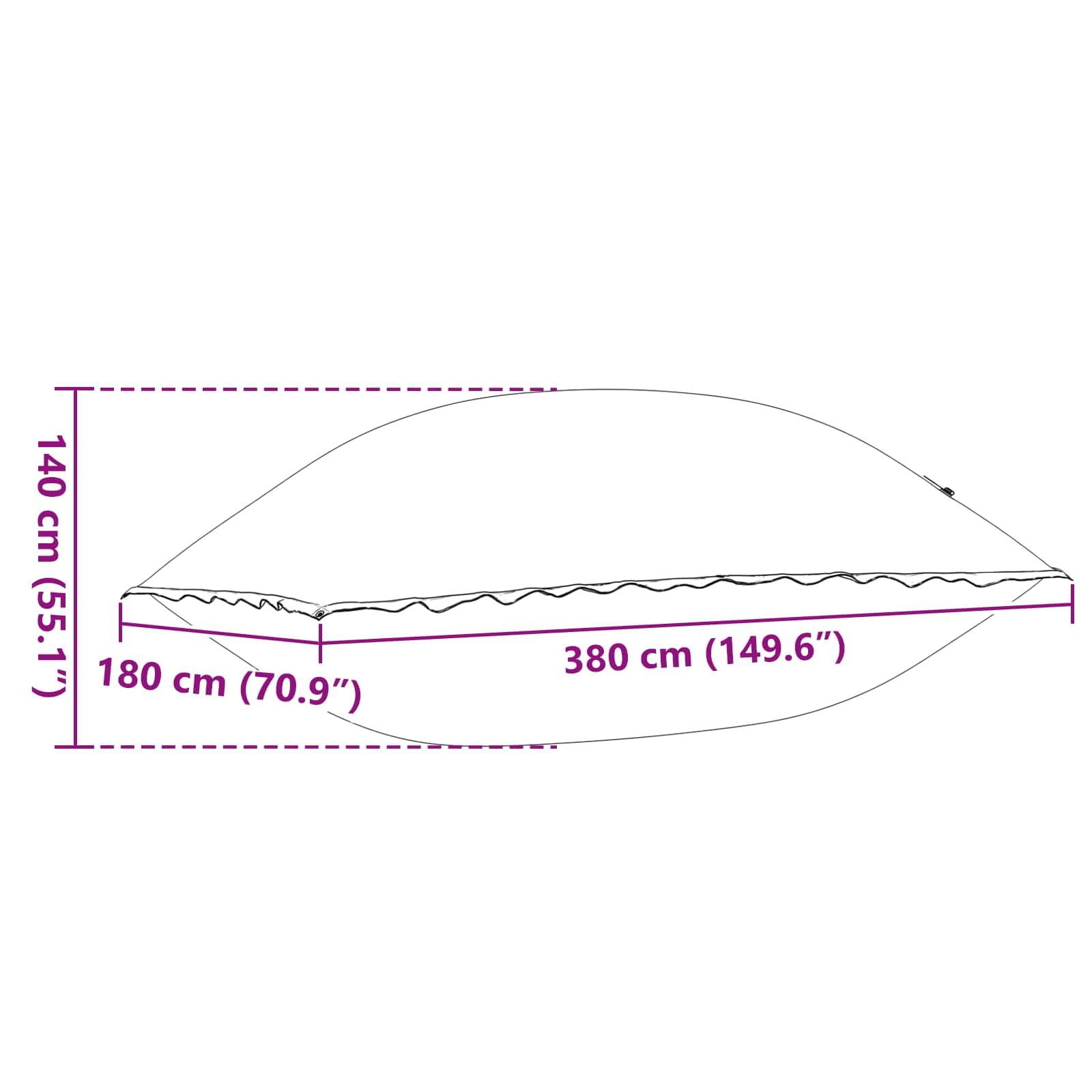 vidaXL Winter Pool Kissen Blau 380 x 180 x 140 cm PVC, Robustes, aufblasbares Poolkissen, UV-beständig, praktisches Zubehör, für die Pflege überirdischer Pools