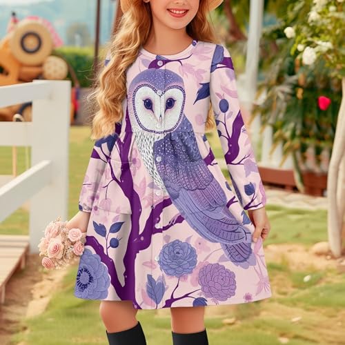 Fall Soft Comfy Long Sleeve Button Down Dress Girls Cute A Line Dress with Pockets Spring Casual Flowy Midi Dresses3