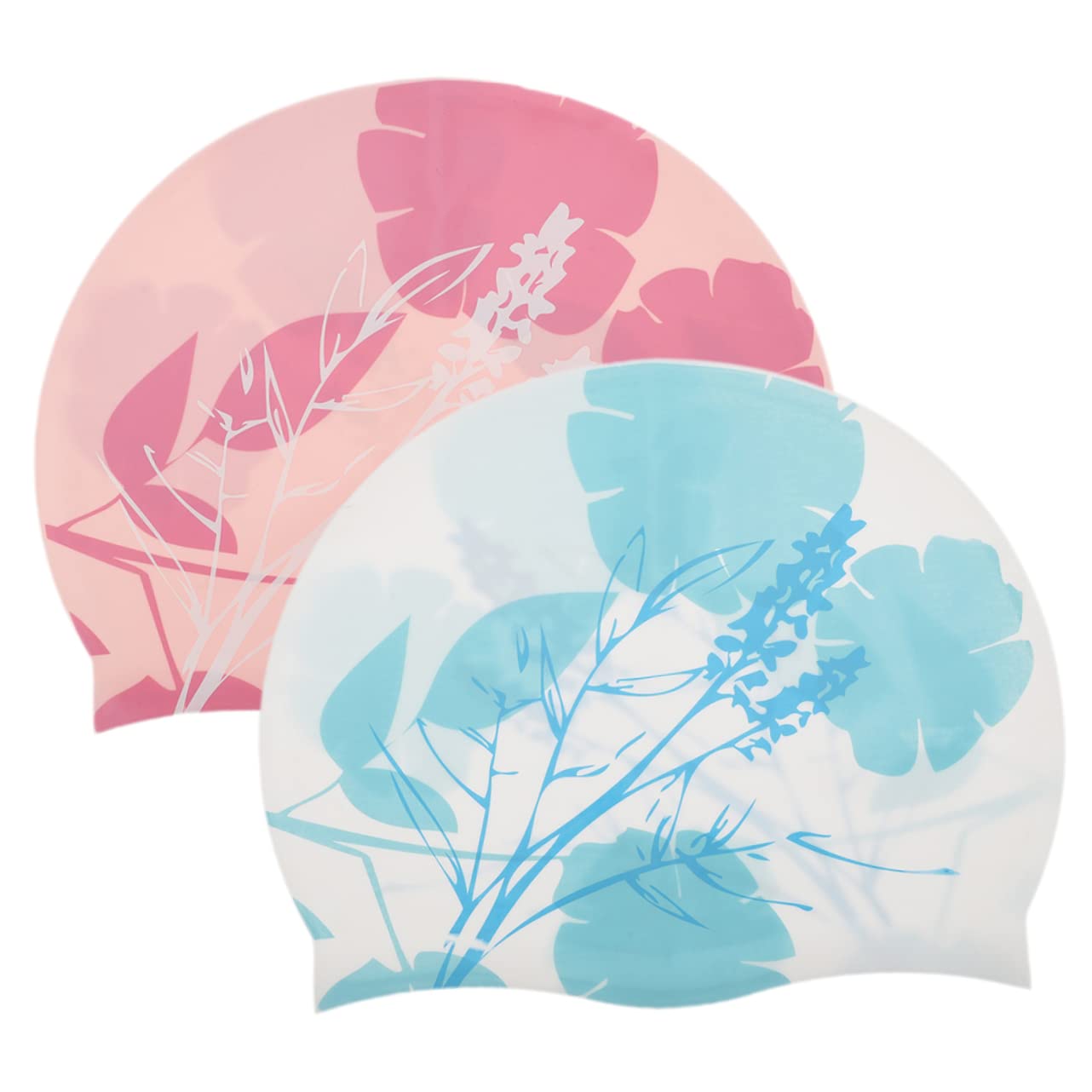 Mipcase Bonnet De Bain Imprimé Bonnet De Bain pour Cheveux Longs Chapeau De Natation Adulte en Tissu Grand Casquettes pour Femmes Gel De Silice