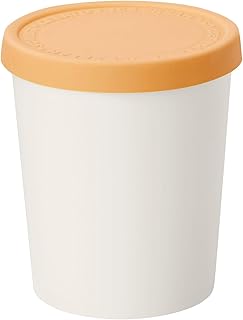 Tovolo 1 Quart Ice Cream Containers with Lid for Homemade Ice Cream Toppings Supplies, Air Tight Silicone Lid Reuseable Ice Cream Storage for Freezer Dishwasher Safe Frozen Treat Tub, Sunburst Orange