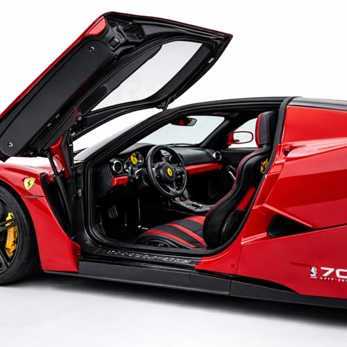 Image of 1:24 Scale Ferrari Enzo Die Cast Metal Car Model with Openable Doors & Hood, Detailed Interior, Pull Back Action Toy Car for Kids & Collectors, Display Model