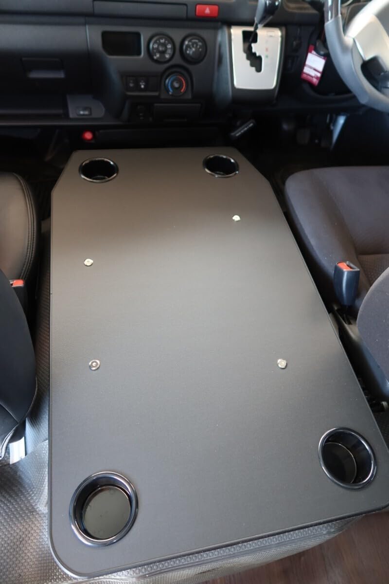 ハイエース　200系　ワイド　センターコンソール　フラットテーブル　ロング　黒 Amazon.co.jp: ハイエース 200系 ワイド センターコンソール フラット