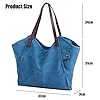 LOSMILE Damen Leinwand Handtasche Schultertasche Hobo Shopper Strandtasche Handgelenkstasche (Blau) #1