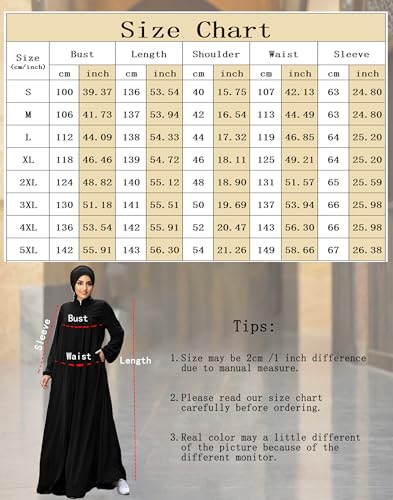 Womens Abaya Muslim Long Sleeve Front Zipper Dress Prayer Islamic Clothes with Pockets - Image 6