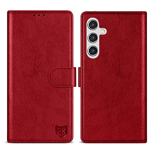 ZZXX Samsung Galaxy A14 5G Wallet Case with [RFID Blocking] Card Slot Kickstand Magnetic Closure Leather Flip Fold Protective Phone Case for Samsung Galaxy A14 5G Case Wallet(Red-6.6 inch)