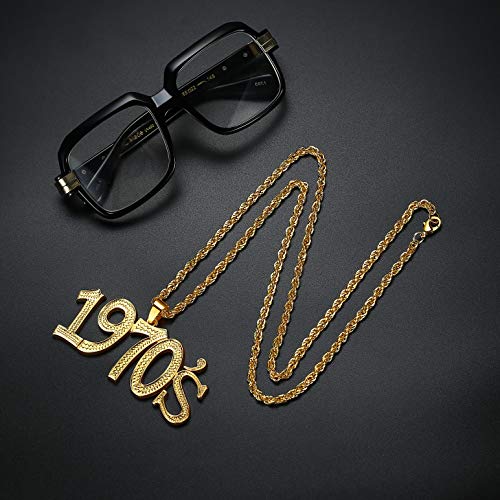 NYUK 70s Costumes for Men 1970s Party Accessories Disco Necklace for Women3