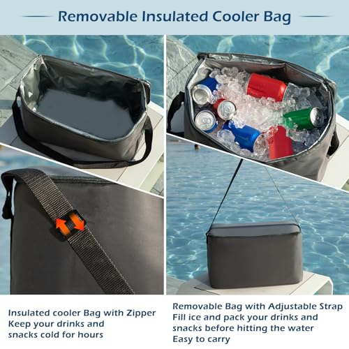 Jasonwell Inflatable River Tube Float - 2 Person Heavy Duty River Float Pool Floats with Removable Cooler Lake Water Tubes for Floating River Raft Lounge Floatie with 2 Cup Holders for Adults (SB) — view 6