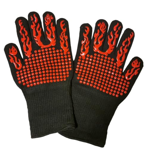 Kit 2 Luvas Térmicas para Forno Protege Mãos Punho Suporta alta temperatura Luva De Churrasqueiro Até 600ºC De 10 a 15 Segundos 31 cm (2)