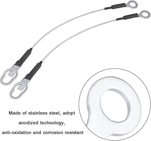 Miniatura 4 de Cables para portón trasero para Ford Ranger Sport 2002-Acouto 17.3 in/17 pulgadas, par de cables de acero inoxidable para camioneta para camioneta