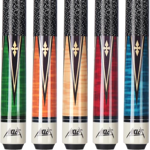 Aklot Pool Cue Sticks 58 Canadian Maple Professional Billiards Cue Stick Pool Sticks for Adults Pool Que for Home Billiard Hall & Game Set of 5 18~21oz Multiple Weight and Colors